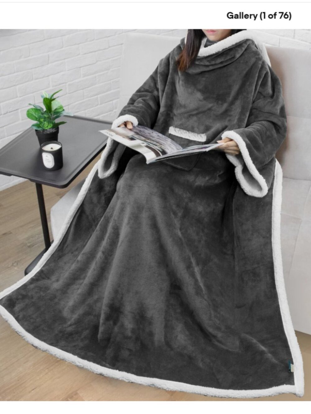 Westinghouse 50x70 Electric Snuggle Heated Blanket with Foot Pocket- Grey
